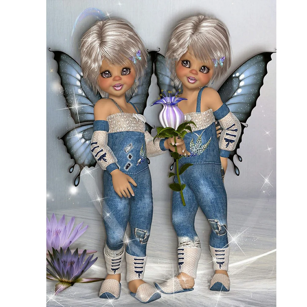 Diamond Painting - Full Round/Square Drill - Little Doll Girl(30*40 - 50*60cm)