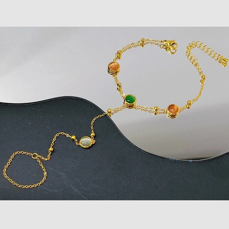 Fashion Devil’s Eye Heart Shape Butterfly Titanium Steel Plating Bracelets