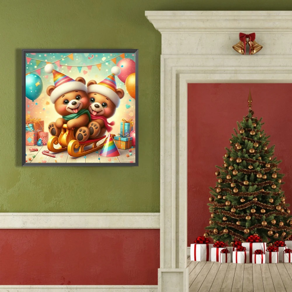 Diamond Painting - Full Round Drill - Playing Bear(Canvas|40*40cm)