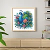 Paon et fleurs-partiel spécial diamant peinture-30 * 30cm