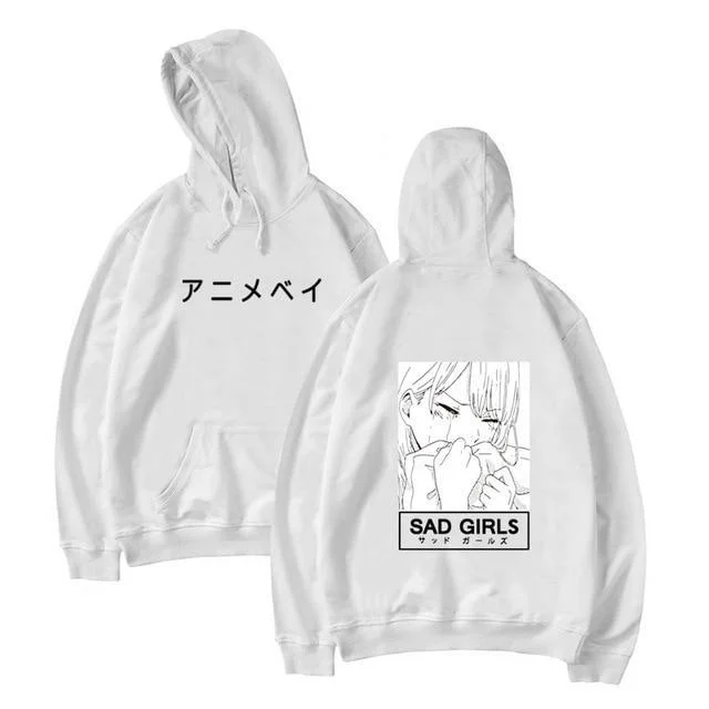 Sad girl anime sales hoodie