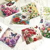 6Pcs Diamond Painting Flowers Butterflies Greeting Card with Envelopes for Beginner Adult Holiday Gifts