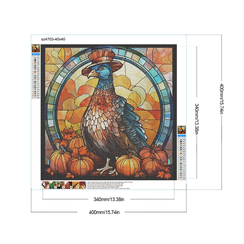 Diamond Painting - Full Round Drill - Pumpkin Turkey(Canvas|40*40cm)