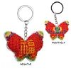 Butterfly Beaded Counted Cross Stitch Ornament Kit Cross Stitch Bead Keychain (A)