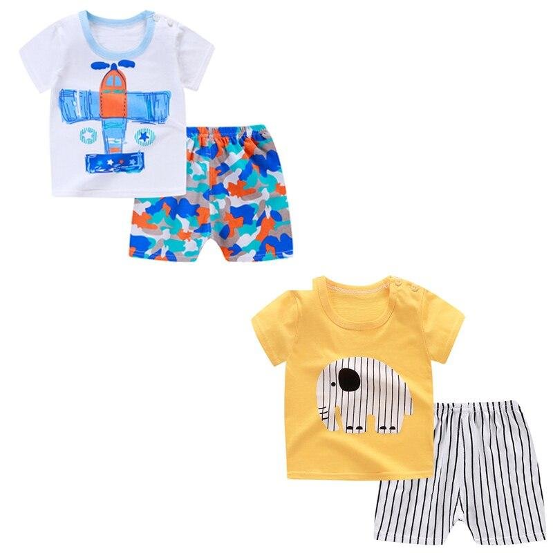 Boys Clothes Cute Summer Suit for Baby Boy T-Shirt + Shorts Cotton Infant Boy Suits Light Thin Children Kids Clothes Short
