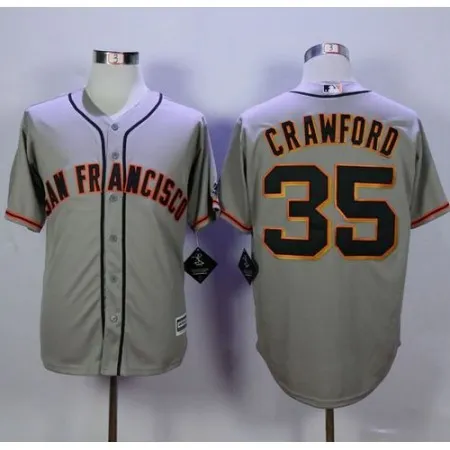 Giants #35 Brandon Crawford Grey Road New Cool Base Stitched MLB Jersey