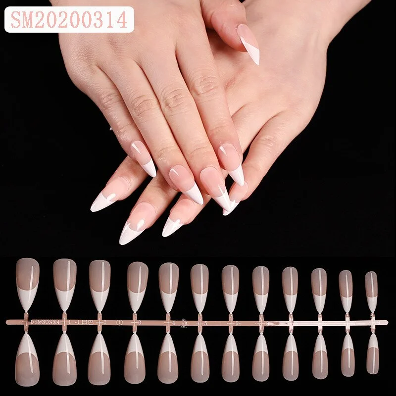 24pcs French Gradient Ballerina Matte /UV False Nail Detachable tips Nail Extension Manicure Press On Fake Fake Nails Beauty-Nail Inspo
