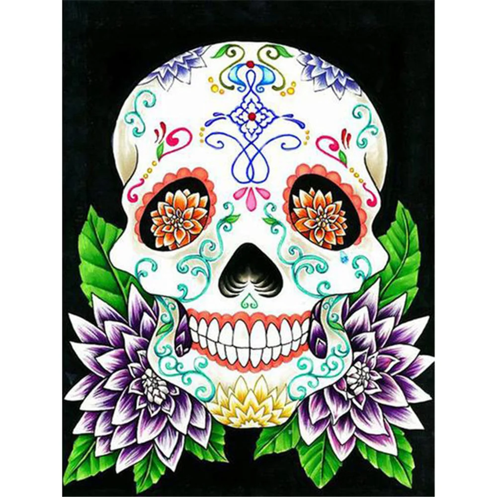 Diamond Painting - Full Round/Square Drill - Skull Head(30*40 - 50*60cm)