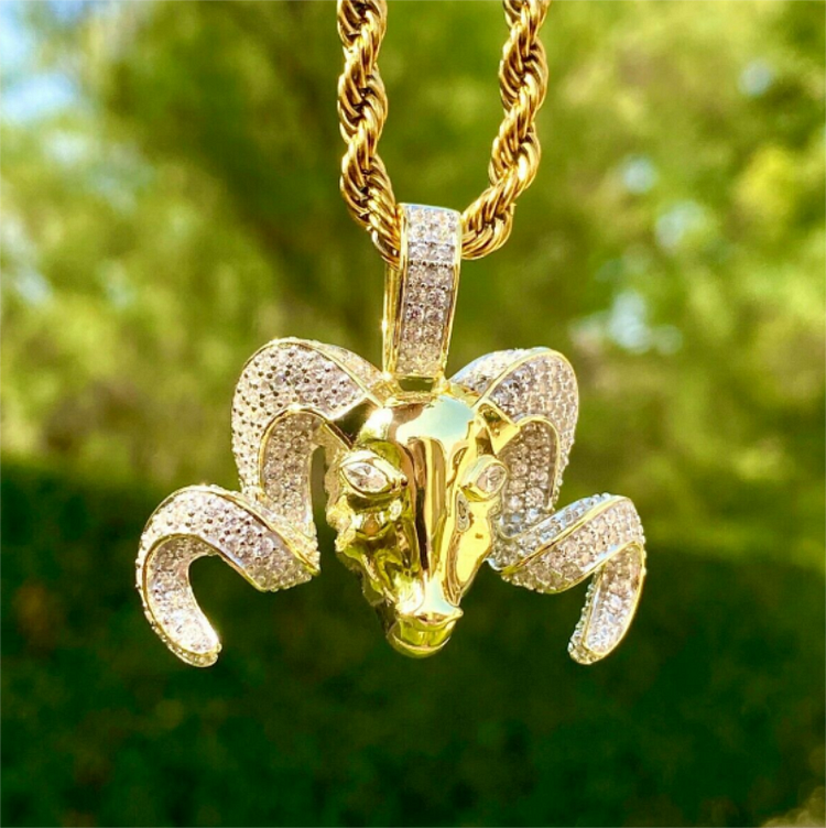 Bull Head Design Hiphop Pendant Necklace Gold Jewelry