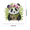 (US Local)Panda Theme Wood DIY Diamond Painting Hooks Home Decor Craft Kit for Wall Decor