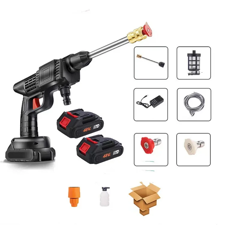 Cordless Portable High Pressure Spray Water Gun - Buy a set and get a free foam bottle!