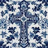 (Stamped/Counted) Blue And White Porcelain-Cross-14CT Cross Stitch 40*40cm/15.75*15.75in