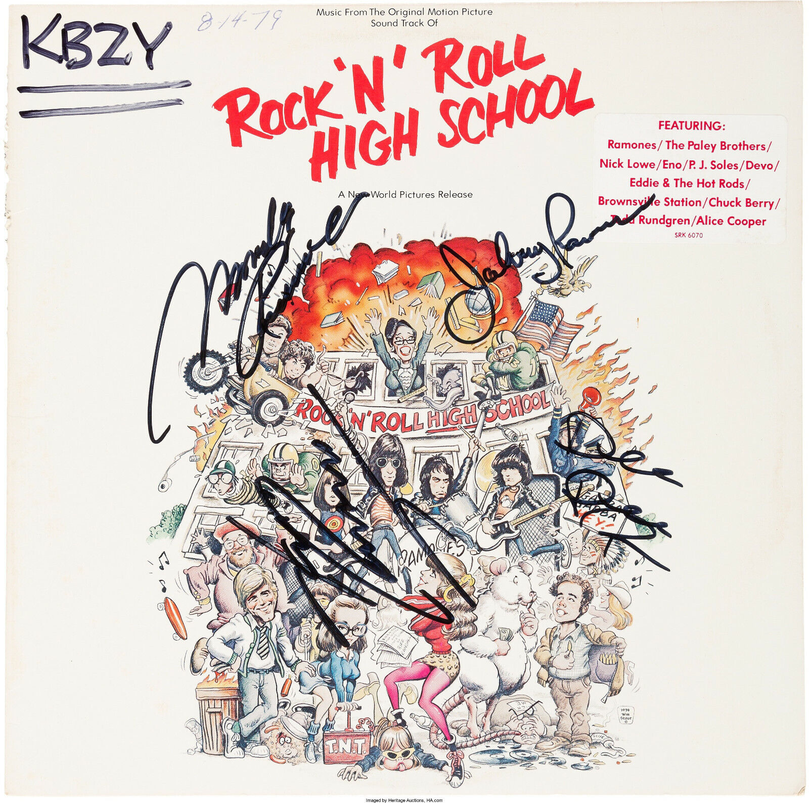 THE RAMONES Signed 'Rock N Roll High School' Photo Poster paintinggraph Punk Rock Band preprint