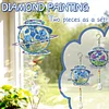 2pcs DIY Diamond Painting Flower Wind Chimes Crystal Window Suncatcher Craft Set Birthday Gifts Home Garden Decor