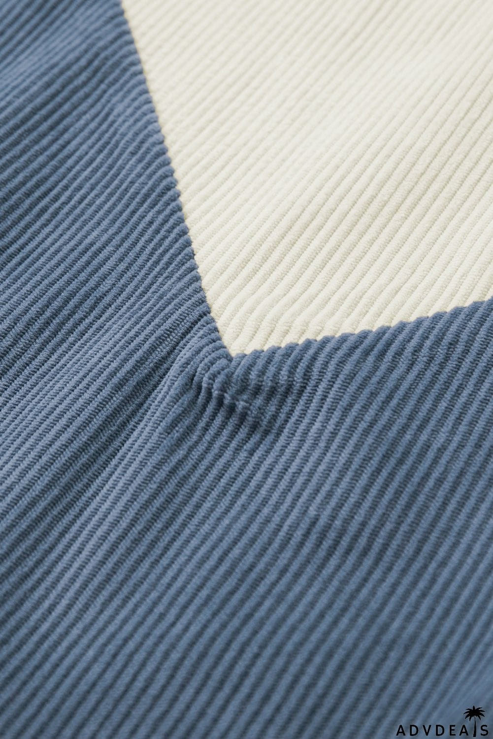 Colorblock Balloon Sleeve Corduroy Sweatshirt