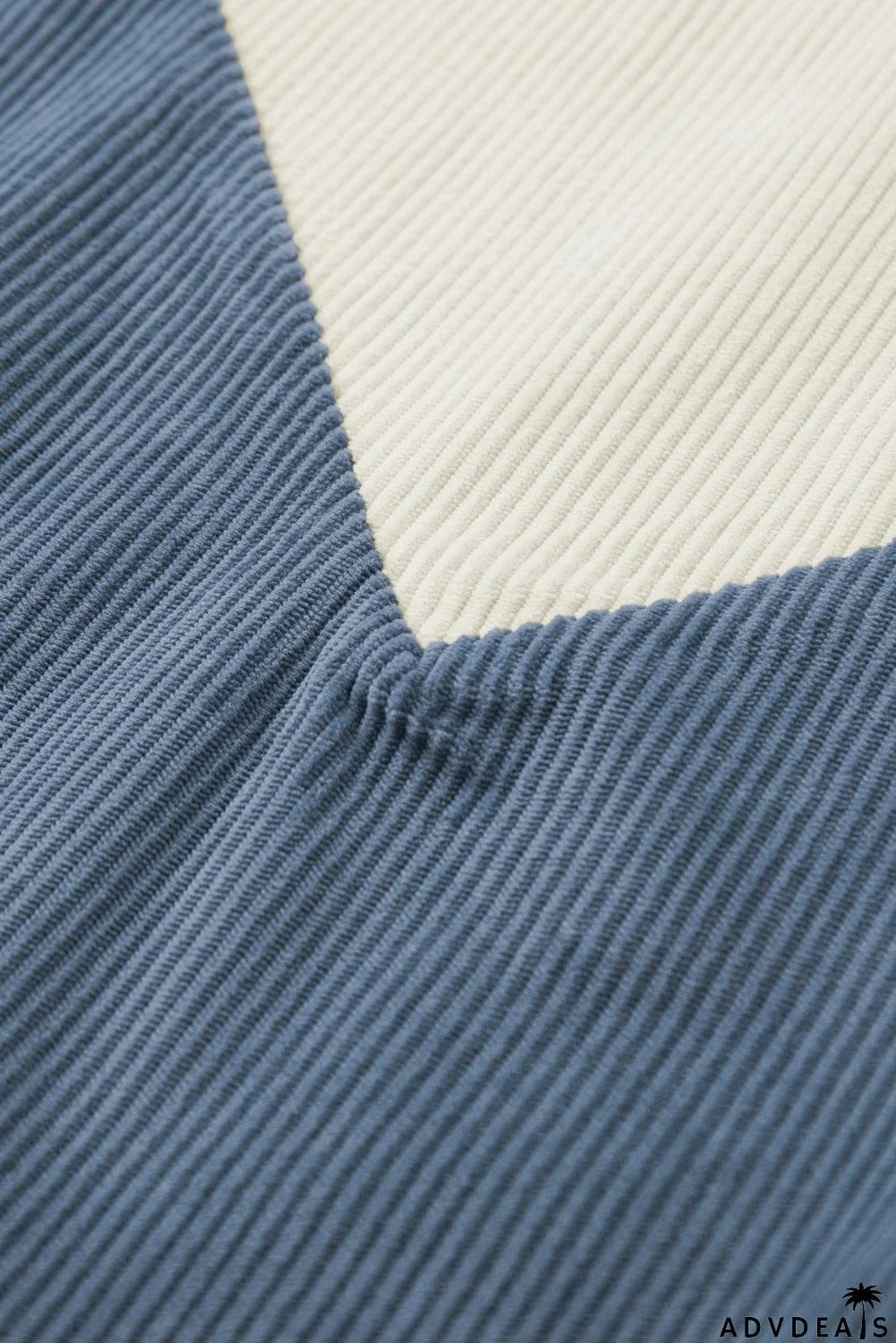 Colorblock Balloon Sleeve Corduroy Sweatshirt