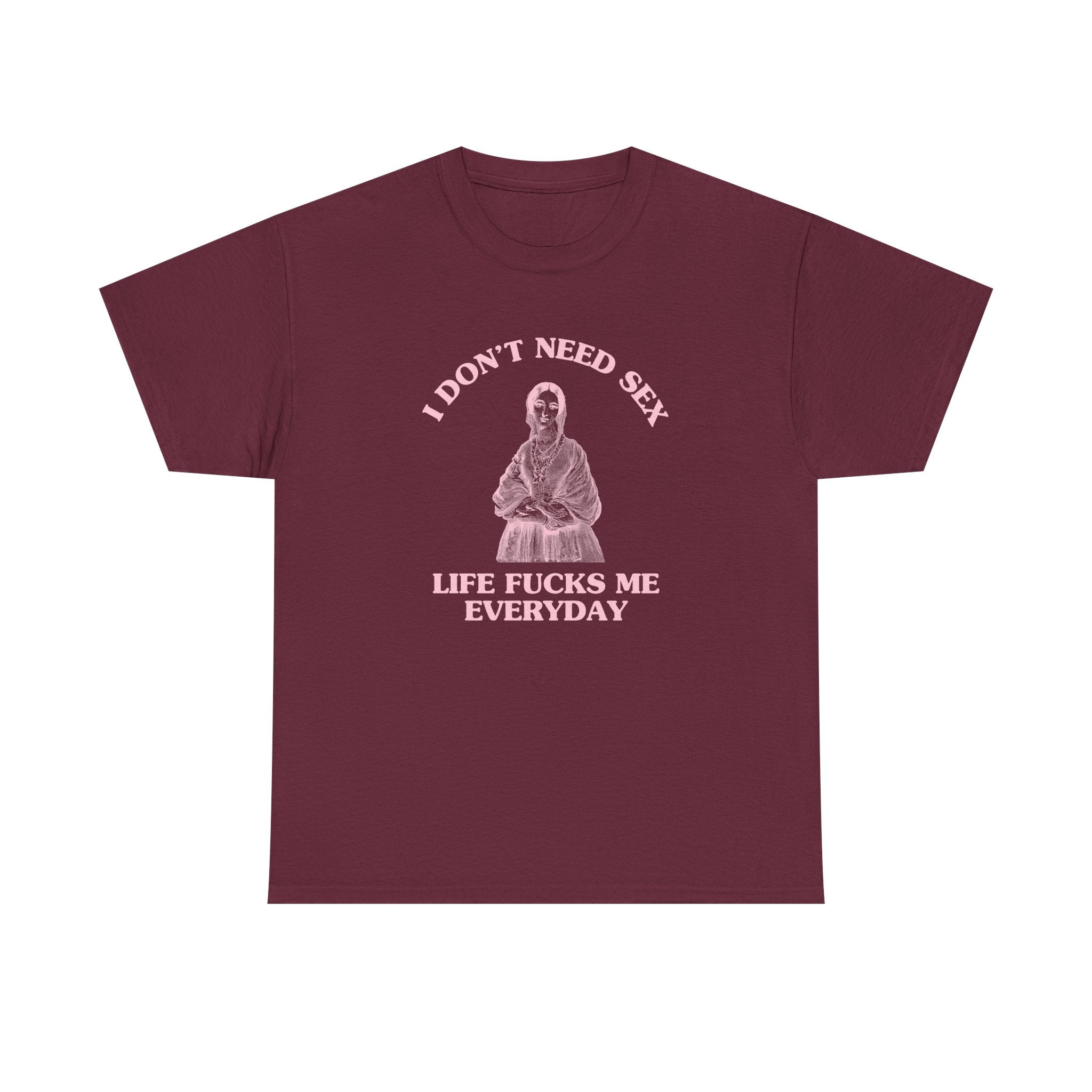 I don't need sex, life fucks me everyday - T-SHIRT