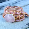 Colorful Multi Gemstone Crocheted Wristband Accessories