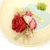 10PCS Wedding Bridal Groom Catering Ceremony Guests Corsage Boutonniere Wrist Bouquet Artificial Flower