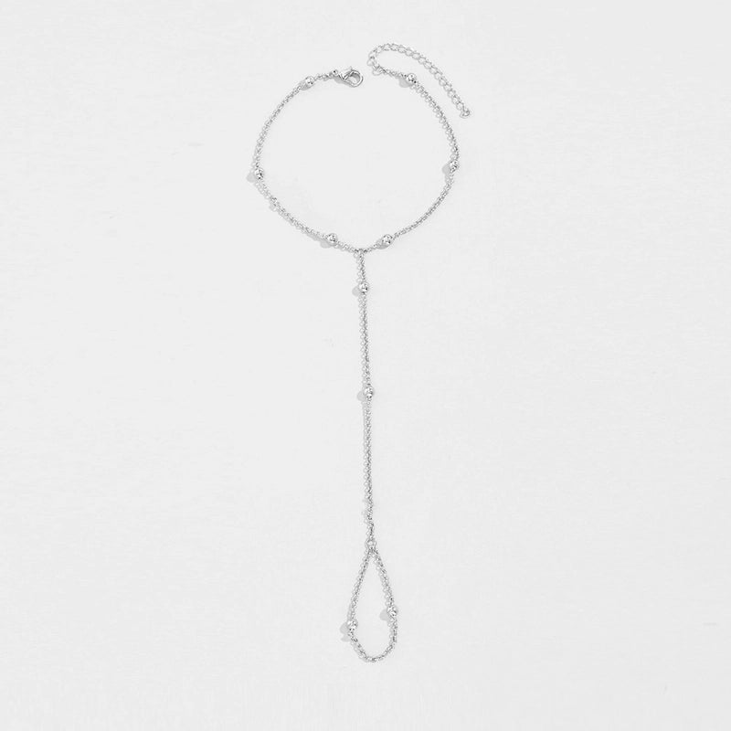 New Simple Fashion Women Bracelet Slave Chain Ring Finger Ring Direct Copper Bead Finger Bracelet Bracelet