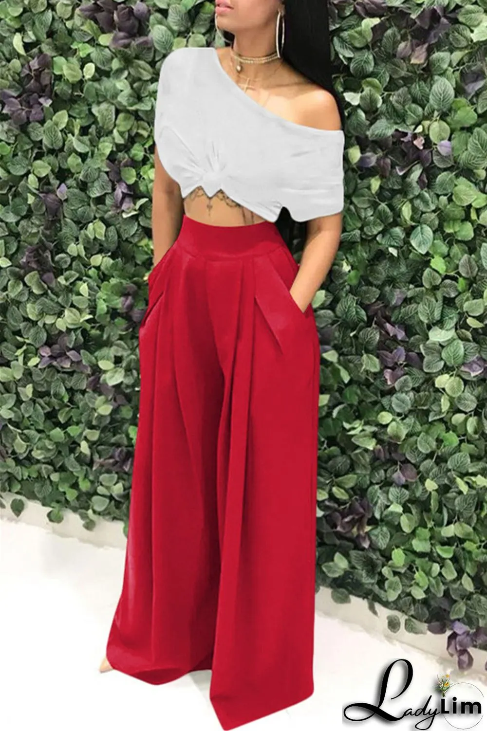 Coffee Fashion Casual Solid Patchwork Regular High Waist Conventional Solid Color Bottoms