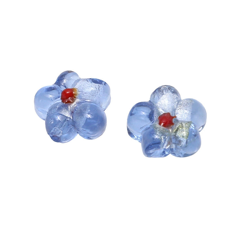 10 PCS/Package 14mm 19mm Glass Flower Jewelry Accessories