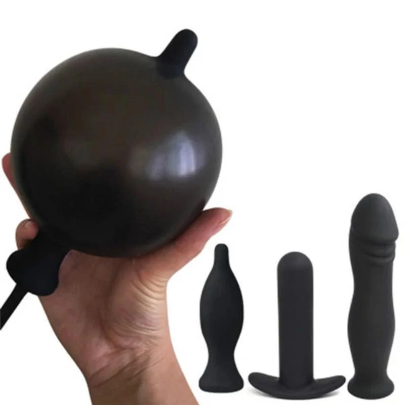 Inflatable Silicone Anal Plug Butt Plug Beads Anal Plug Sex Toys