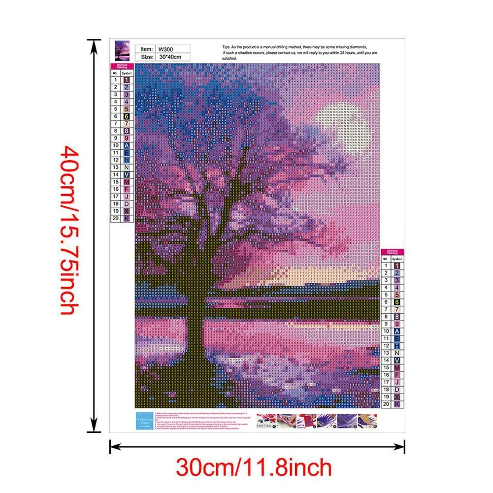 Diamond Painting - Full Round Drill - Purple Sky Tree(30*40cm)