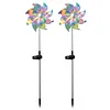 Solar Rainbow Pinwheel Garden Light Waterproof Colorful Spinning Windmill Light Easy To Install for Lawn Patio Walkway Flower Bed Decor