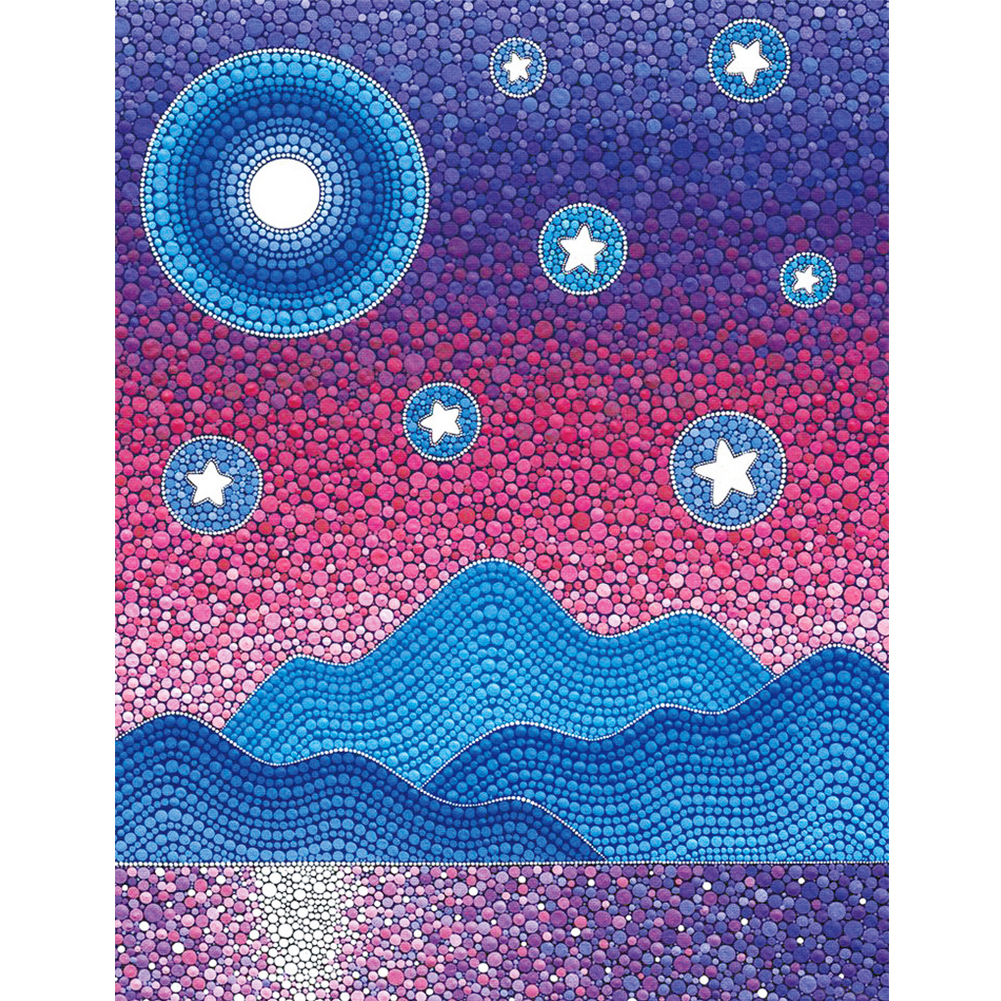

Mountains under the Moon - Crystal Special Shaped Diamond Painting - 30*40CM, 501 Original
