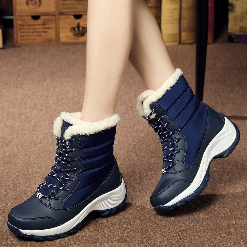 Winter Shoes Women Boots Plus Size 42 Waterproof Platform Boots For Women Snow Boots Women Winter 2021 Botas Mujer Black White
