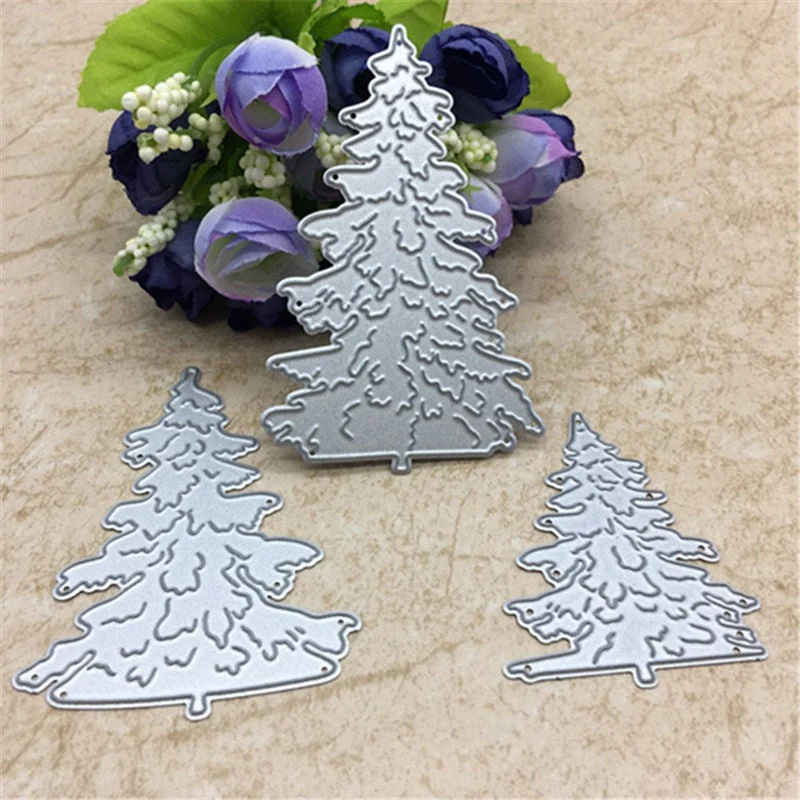 3pcs Christmas Tree Metal Die Cutting Dies for Scrapbooking Photo Album Decorative Embossing Folder Stencil