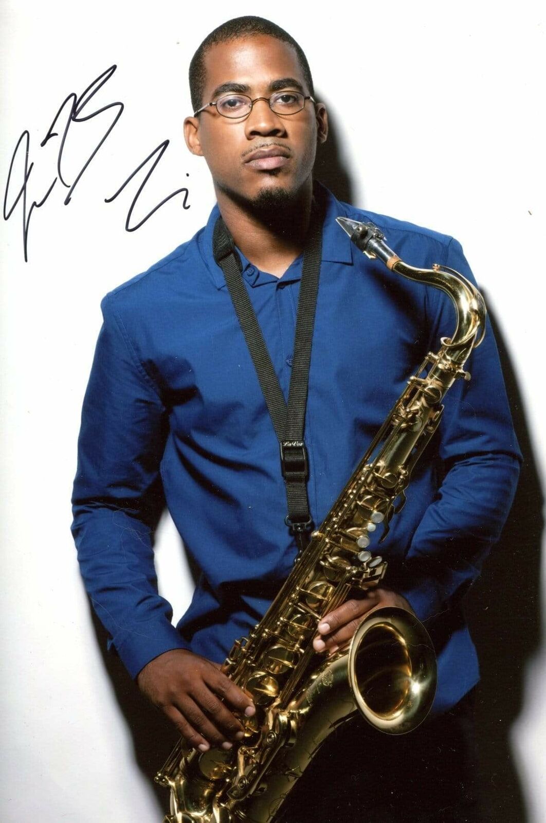 James Brandon Lewis JAZZ SAXOPHONIST autograph, In-Person signed Photo Poster painting