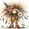 (Multi-Style) Indian Weird Girl-11CT Stamped Cross Stitch 40*40cm/15.75*15.75in tapestrymarket