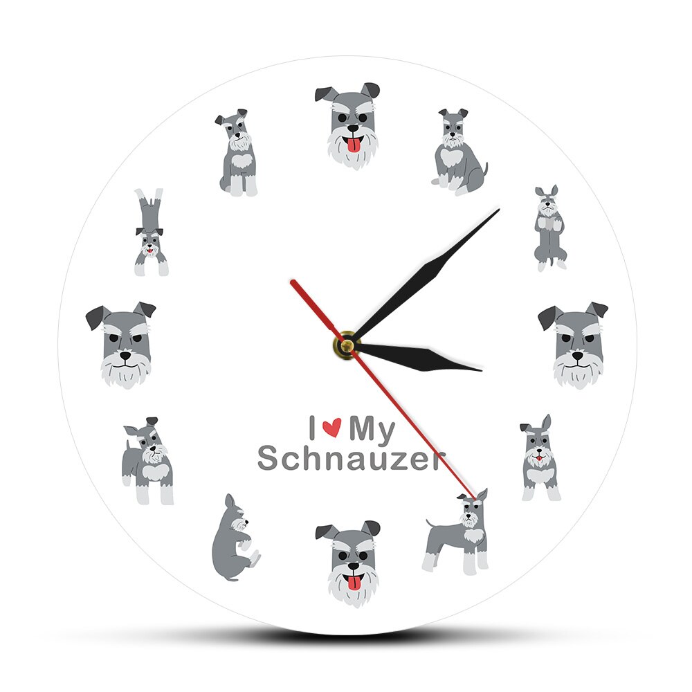 

Cartoon Schnauzer Hanging - Frameless Acrylic Wall Clock, 501 Original