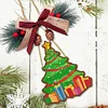 DIY Diamond Painting Christmas  Wooden Christmas Charms Decorations Santa Pendant Kits
