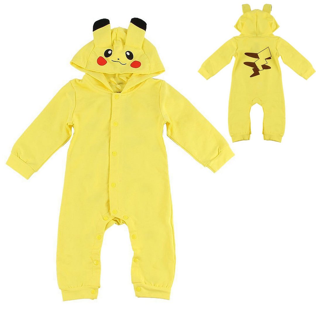 Toddler Infant Baby Onesies Romper Hooded Pikachu costume-Pajamasbuy