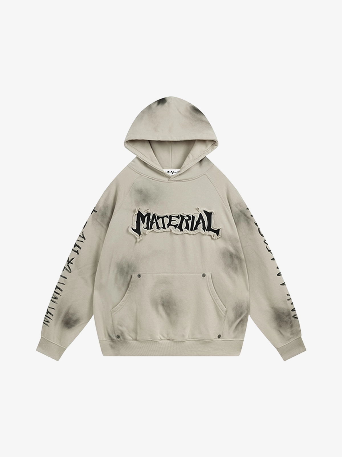 Apricot Act Chic Dirty Washed Appliqué Patch Hoodie Front