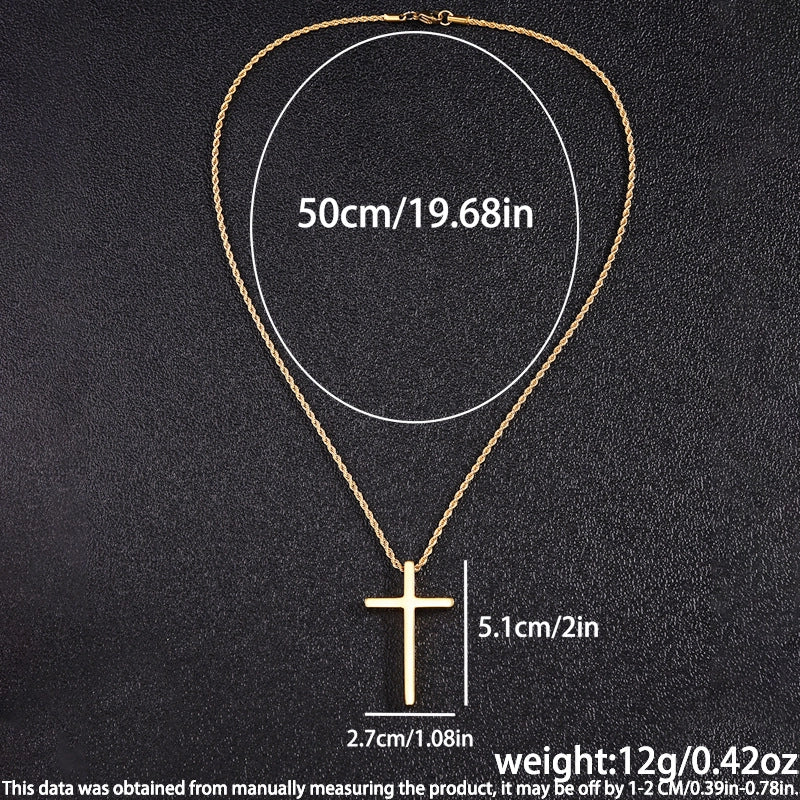 Vacation Minimalist Cross 304 Stainless Steel Plating Men's Pendant Necklace Men Pendant Necklaces2