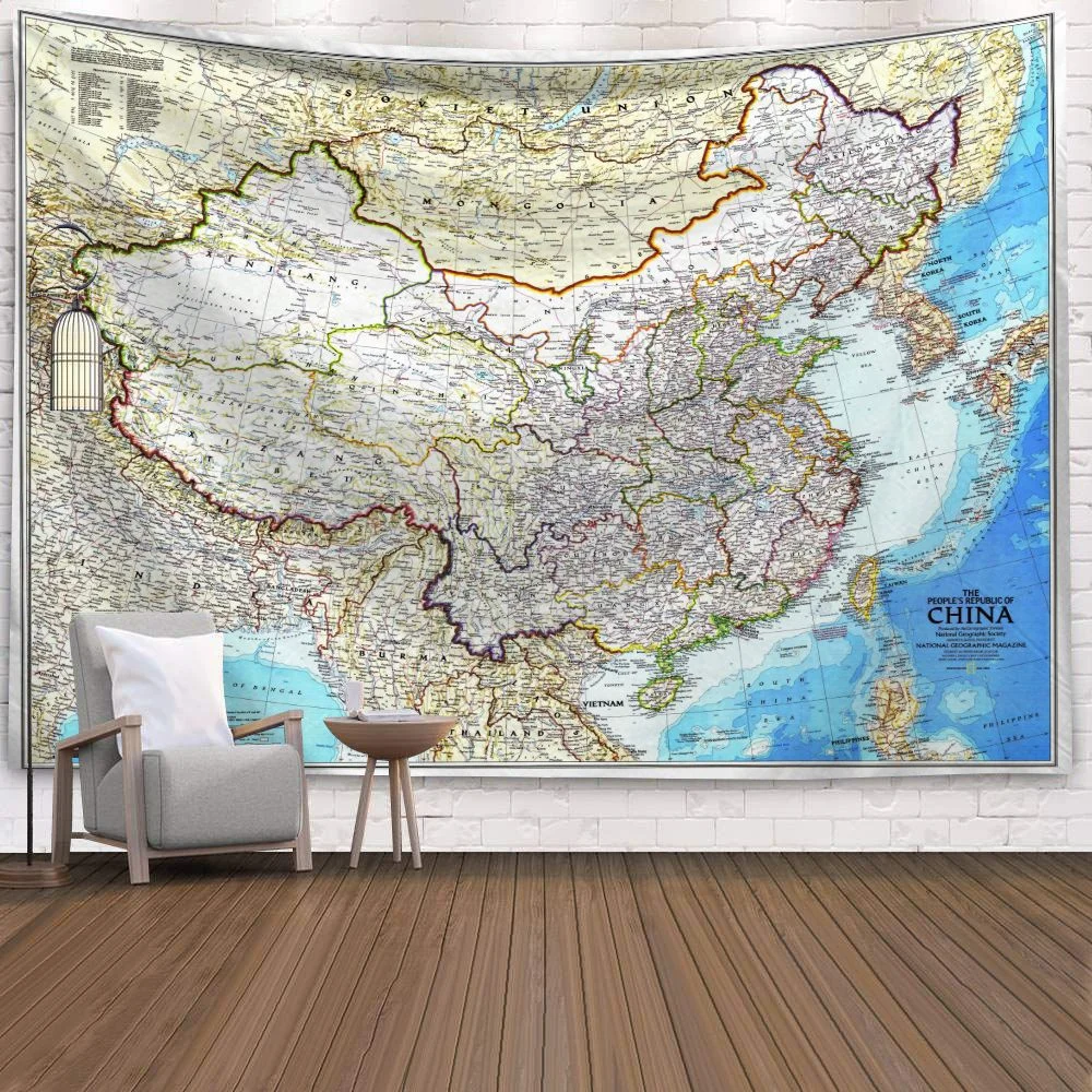 World Map 3D Print Polyester Geometric Wall Hanging Tapestry Decor Oil Painting Beach Towel Sleeping Pad Yoga Blanket Mat