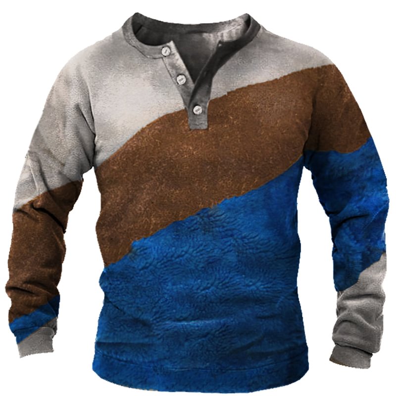 Men's Outdoor Polar Fleece Warm Henry Collar Tactical Sweatshirt / [viawink] /