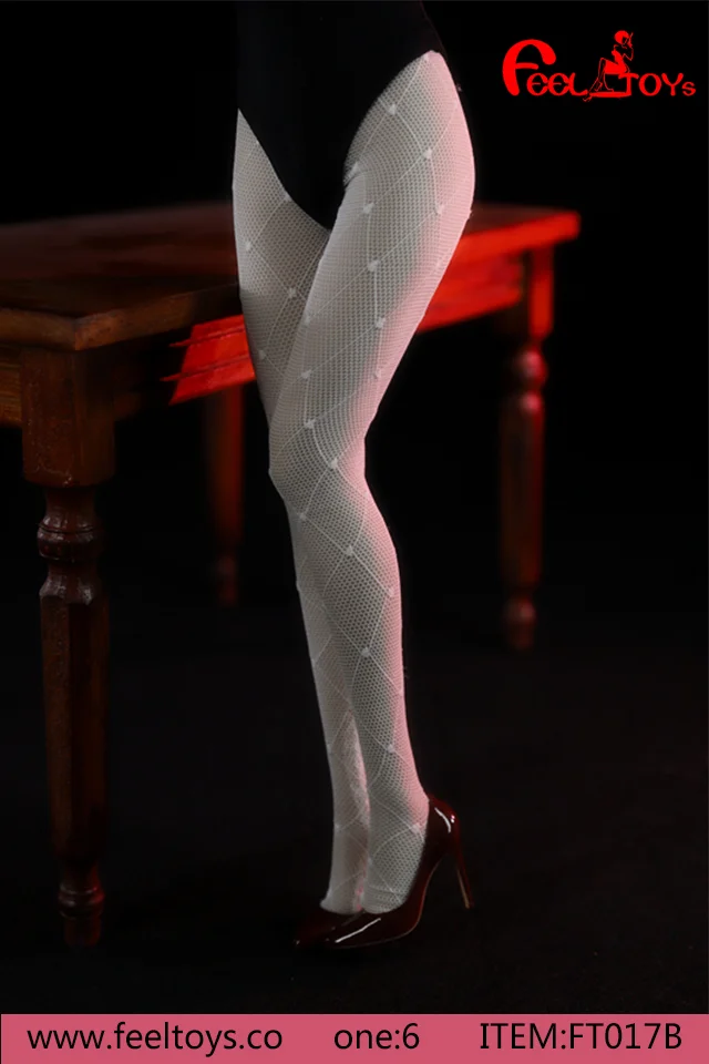 Feeltoys FT017 1/6 Women's interest long tube mesh pattern black silk stockings net stockings-aliexpress