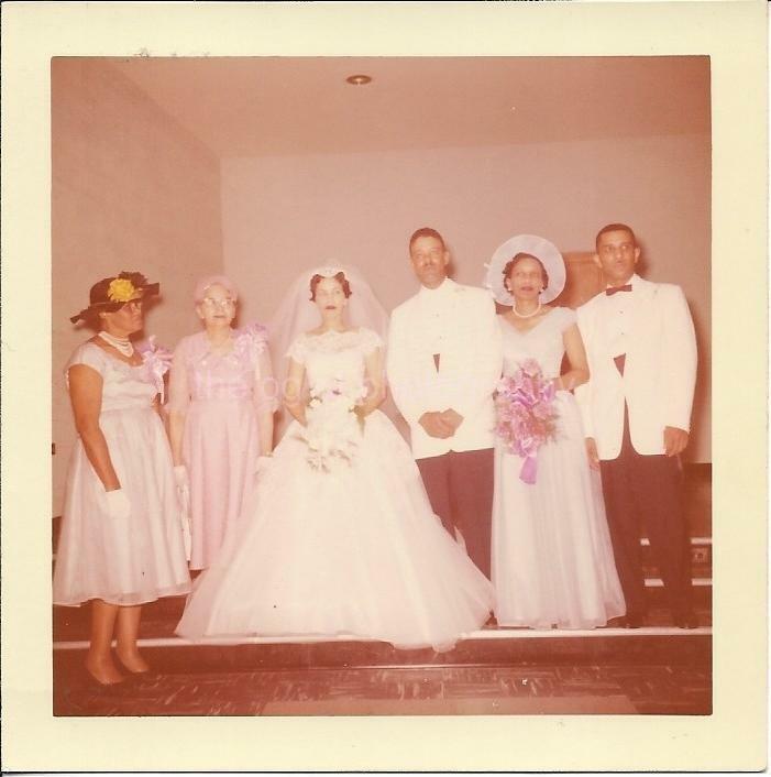 Wedding Party 1960's FOUND Photo Poster painting Color BRIDE Original Portrait VINTAGE 08 24 U