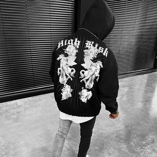 Men's Fashion Oversized Casual Print Sweatshirt Hoodie