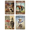 4pcs - Cowboy - Vintage Metal Signs(12*16Inch) - Cowboy