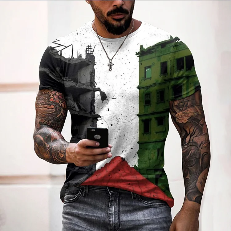 Men's We Hope Peace Forever Art Print Casual T-Shirt