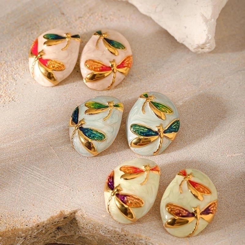 1 Pair Y2K Casual Minimalist Animal Enamel Plating 304 Stainless Steel Ear Studs