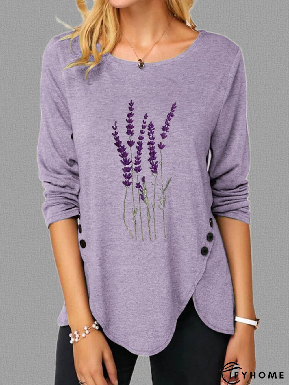 Casual Long Sleeve Crew Neck T-shirt | IFYHOME