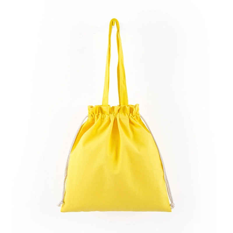 Unisex Medium Canvas Solid Color Classic Style Square String Canvas Bag