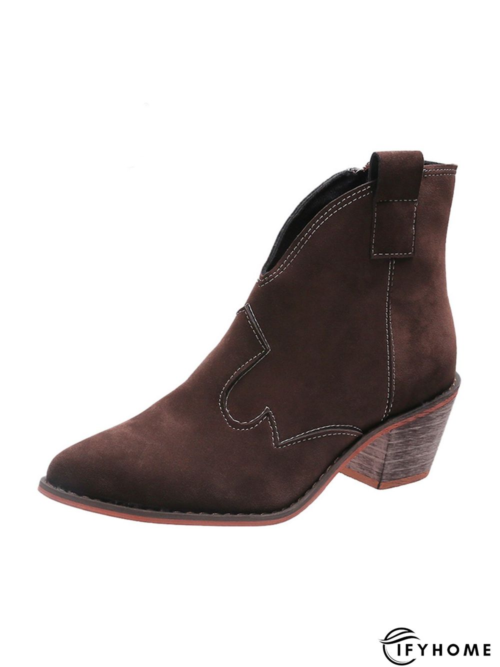 Bohemian mid-heeled pointed booties | IFYHOME